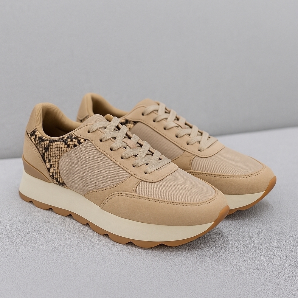 ZARA Basic Collection Beige Platform Sneakers (EU 39 / US 8.5)